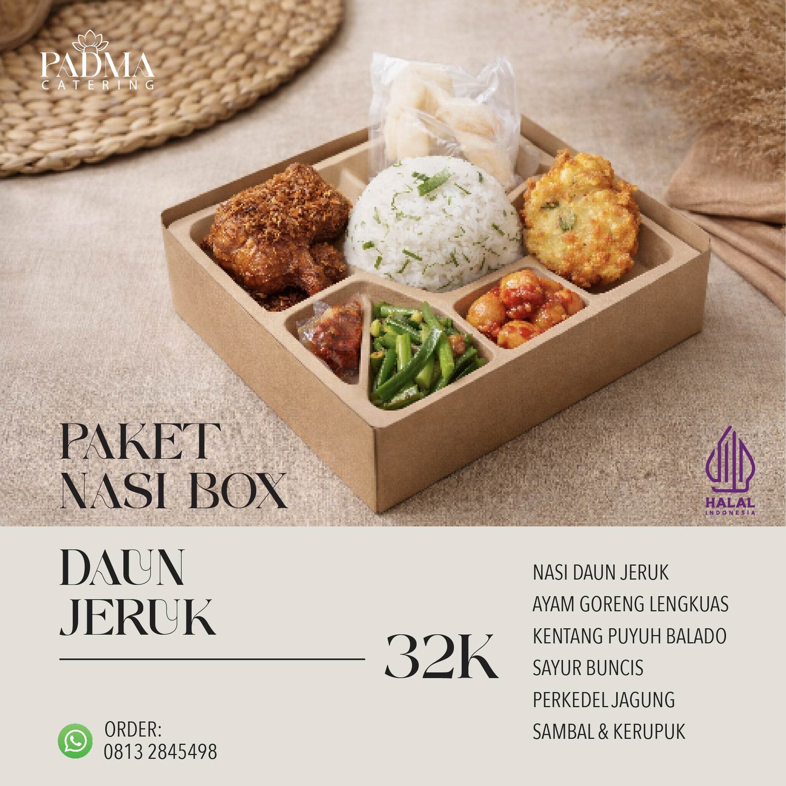 Nasi Box Daun Jeruk 30K Padma Catering Jakarta