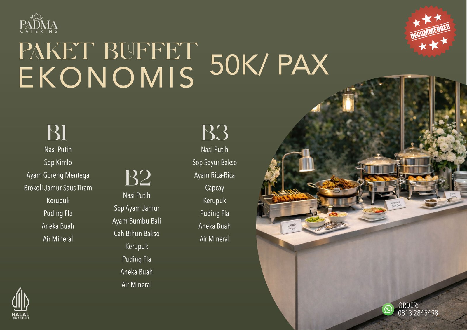 Paket Buffet Ekonomis 50K per Pax Padma Catering Jakarta