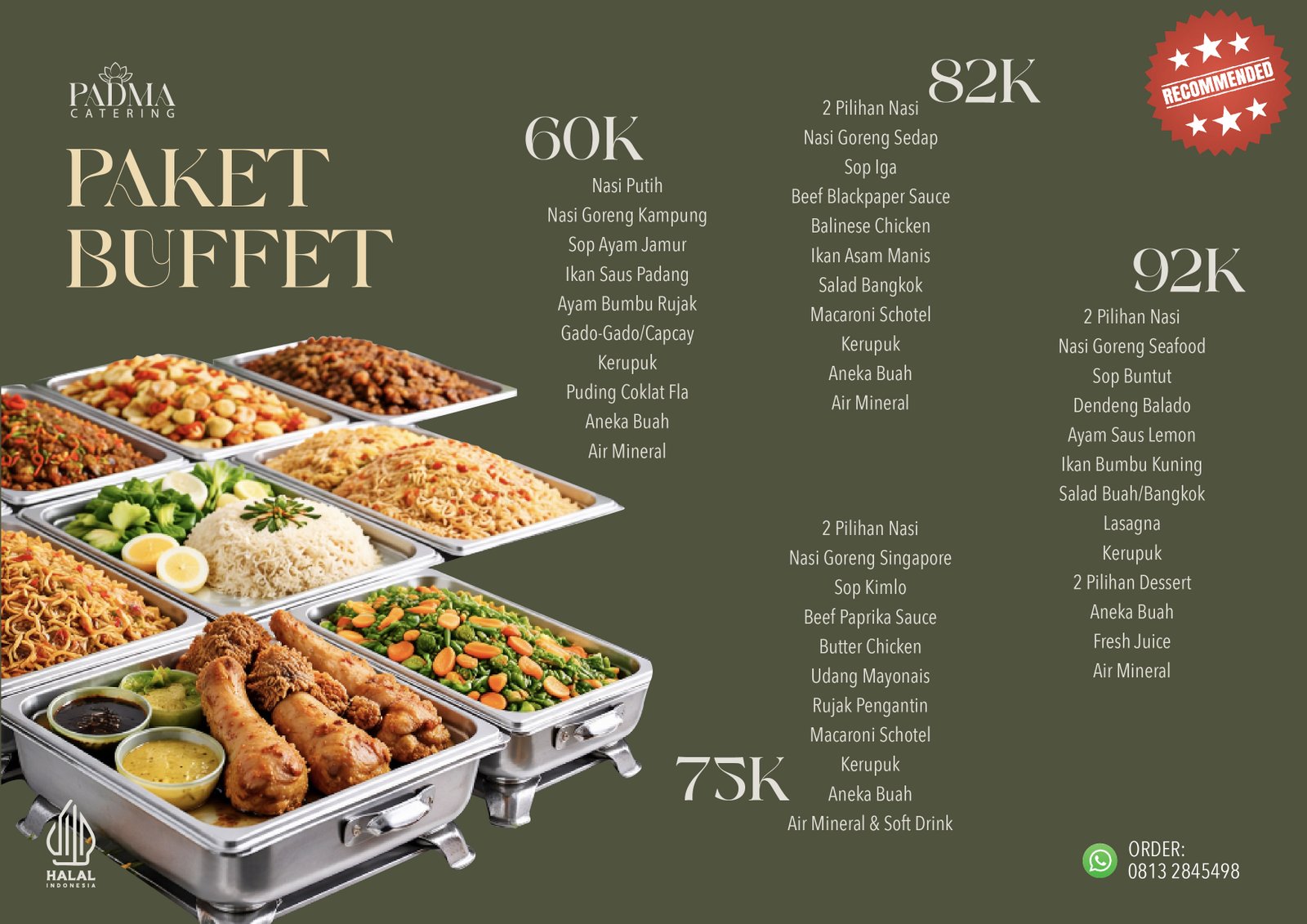Price List Paket Buffet Catering Jakarta 60K 75K 82K 92K 99K
